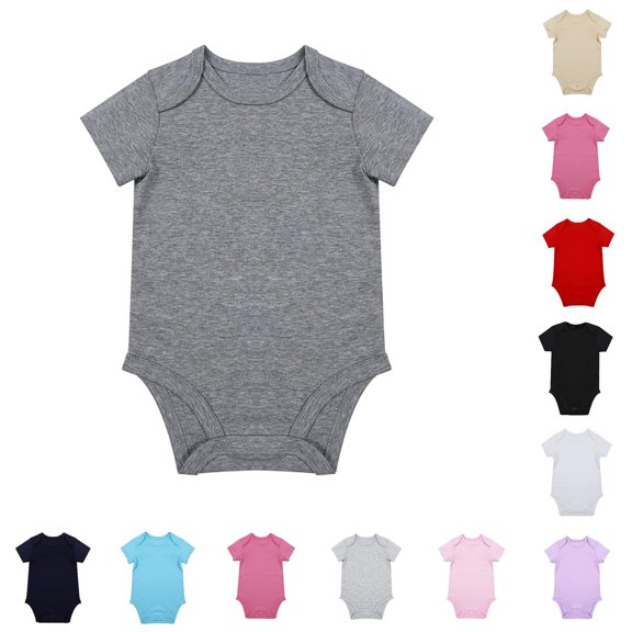 TinyBloomm Girl Outfits Unisex Baby Solid Baby Bodysuit Romper Blank For 0 24 Months Boys Girls, Size 6-9 Months