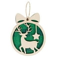 thumbnail image 5 of kiskick Various Cute Christmas Tree Pendant: Elk, Star, House Hollow Out Hanging Ornament - Round Wooden Pendant Christmas Drop Ornament - Holiday Supplies, 5 of 8