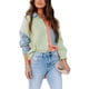 thumbnail image 4 of Txlixc Blusa de mujer Contraste Color Costura Manga larga Solapa Cierre de botón Suelta Versátil Camisa casual Tops Txlixc  Moda, 4 of 9