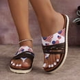 thumbnail image 1 of Mefallenssiah Women'S New foreign Trade Plus-Size Retro Strap Patchwork Color Clip toe Miter Beach Slippers, 1 of 7
