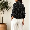 thumbnail image 4 of Fewfanhot Womens Fall Tops Polka Dot Cropped Jacket Full Zip with Pockets Lightweight Relaxed Fit Spring and Fall, 4 of 9