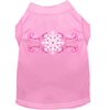 Christmas Screenprinted Dog Shirt, "Pink Snowflake Swirls"