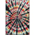 thumbnail image 2 of SAFAVIEH Painted Brush Nowell Novelty Area Rug, Black/Coral, 6'7" x 9', 2 of 10