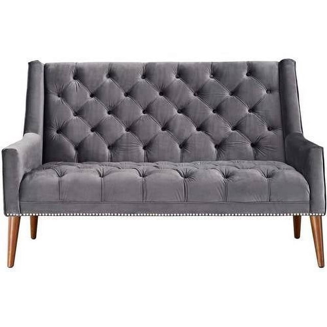 Modway Peruse Performance Velvet Loveseat in Gray