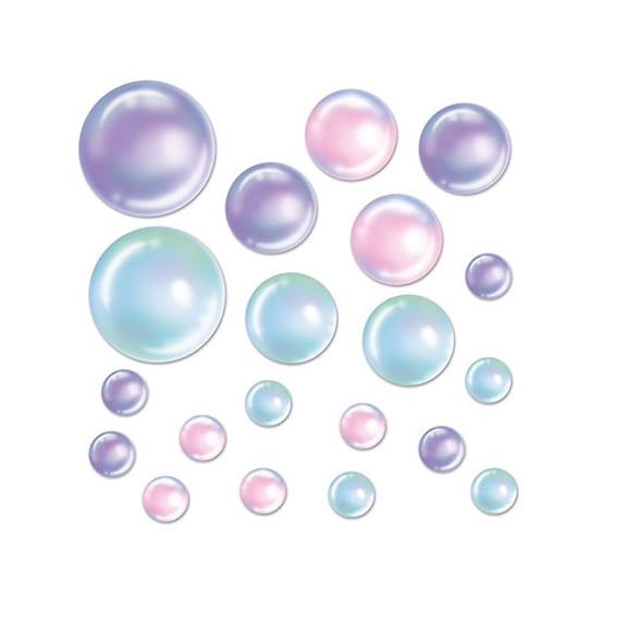 Club Pack of 240 Multi-Color Spherical Bubble Cutouts 12"