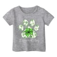 thumbnail image 3 of LUOGENLI T-Shirt pour Filles Enfant Filles Pâques Mignon Saint Pat Col Rond Manche Courte Tee Été Décontracté T-Shirt Maxi Hauts Petite Gris 1-2 Ans, 3 of 4