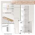 thumbnail image 6 of Ktaxon Corner Bathroom Cabinet with Fluted Double - doors, 5 - Tier Freestanding Storage, White, 6 of 9
