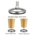 thumbnail image 4 of Furniture Levelers, 18mm to 22mm Adjustable Height M8 x 12.5mm Threaded,  4Pcs, 4 of 5