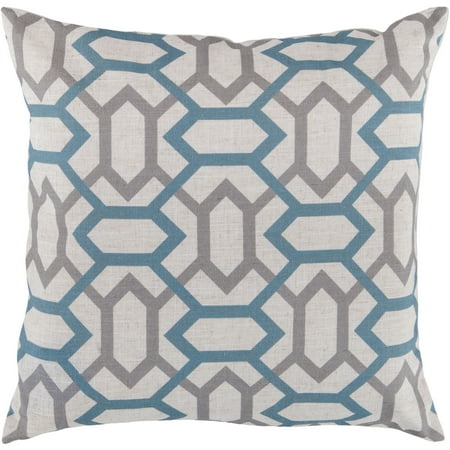 Art of Knot Carlisle Hand Crafted Gateway Pattern Decorative Pillow with Poly Filler, Teal
