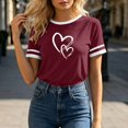 thumbnail image 4 of Neewe Blouse for Women Dressy Casual Short Sleeve Color Block Tops Fashion Peint Crew Neck Tunic Shirts Summer Clothes, 4 of 8