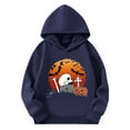thumbnail image 6 of Taqqpue Long Sleeve Hoodies for Boys Girls Casual Halloween Pumpkin Face Printed Hooded Sweatshirt Fall Winter Loose Fit Y2K Oversized Pullover Tops with Pockets for Halloween, 6 of 6