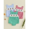 thumbnail image 3 of Cenuakty Infant Girl Boy Bubble Romper Sleeveless Crew Neck Cute Soccer Ball Embroidery Plaid Print Jumpsuit, 3 of 9