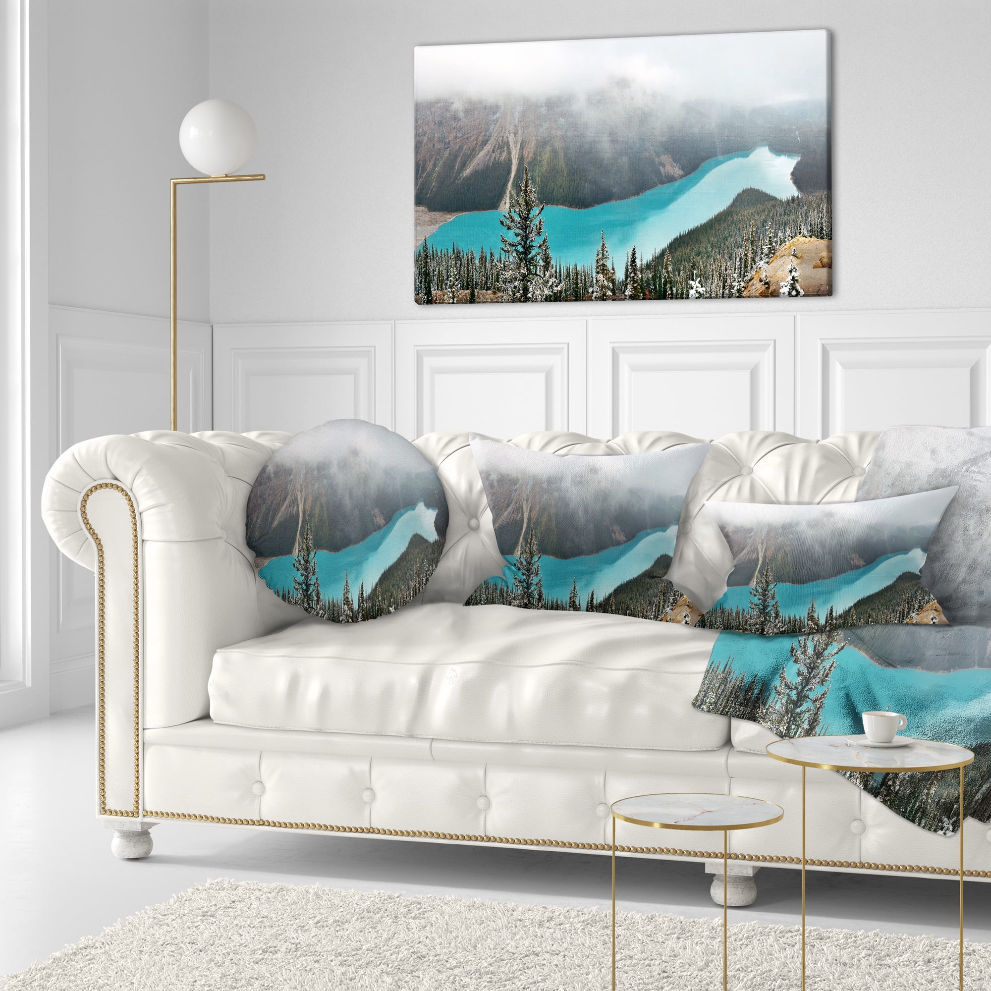 Designart 12" x 20" Multi-color Polyester Throw Pillow