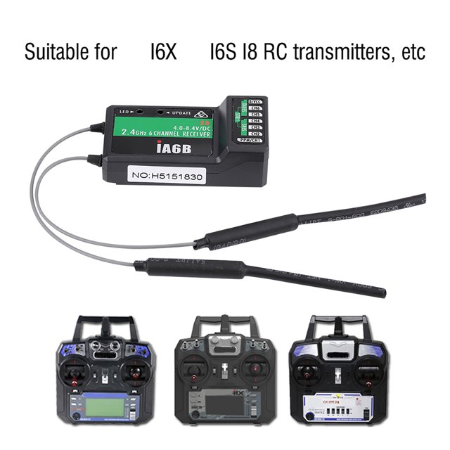Rc Reiver 6Ch Reiver Plastique Noir Flysky Fs Ia6B Ia6B 2.4G 6Ch Rc Reiver Ppm pour Fs I6X Fs I6S I8 Rc Transmetteur