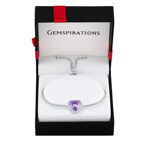Sspb Sim Amethyst & Cz Adj Bracelet