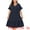 Dark Blue, variant on Plus Size V Neck Short Sleeves Ruffle Hem Beach Dress 3X Pink
