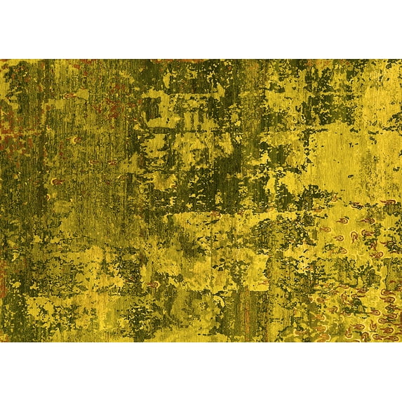 Ahgly Company Indoor Rectangle Oriental Yellow Industrial Area Rugs, 2' x 3'