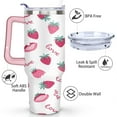thumbnail image 3 of 40 OZ Strawberry Cute Tumbler Gifts for Women Men Birthday Travel Coffee Mug Gifts for Daughter Mom Best Friend Travelers Insulated Stainless Steel Coffee Mug with Handle, 3 of 7