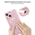 thumbnail image 6 of YINLAI iPhone 15 Case, iPhone 15 Phone Case Mag-safe Slim Magnetic Plating Sparkle Phone Cover for iPhone 15 6.1", Glitter Pink, 6 of 8