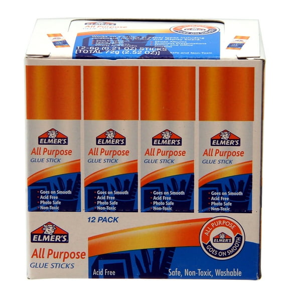 Elmer's All Purpose Glue Stick, 0.21 oz, Pack of 12