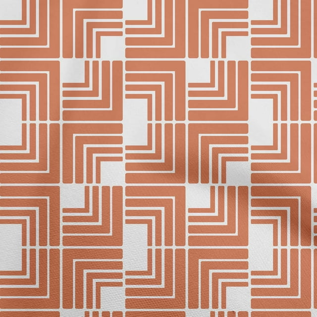 oneOone Velvet Rust Brown Fabric Geometric Sewing Craft Projects Fabric Prints By Yard 58 Inch Wide
