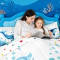 thumbnail image 4 of meiyoeat Watercolor Whale Ocean Full Size Comforter Sets,Sea Print Bedding Comforter Set For Girl,Reversible,3 Pieces,1 Comforter and 2 Pillowcases, 4 of 7