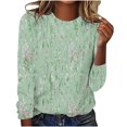 thumbnail image 2 of Frostluinai Boho Tops for Women Long Sleeve Floral Print Shirts Crew Neck Lounge T Shirts Trendy Going Out Blouses Fall Soft Blouses, 2 of 4