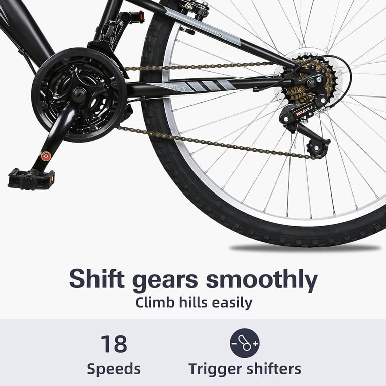 Hykolity, Mountain Bike, 26 in, 18-Speed Dual Suspension Black