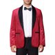 thumbnail image 1 of CHAQUETA DE TRAJE CHIC PARA HOMBRE CON SOLAPA DE CHAL Y UN BOTÓN, TEJIDO METÁLICO BRILLANTE, BLAZERS 2XL BURDEOS, 1 of 5