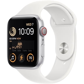 Restored Apple Watch SE 2 (GPS 44mm) - Silver Aluminum - White Sport Band (Refurbished)
