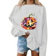 thumbnail image 3 of Kilaqueen Pumpkin Halloween Sweatshirts for Women Casual Fashion Oversized Hoodie Graphic Printed Crewneck Sweatshirts Warm Fall Pullover Blouses, 3 of 5