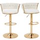 thumbnail image 1 of Juego de 2 taburetes de bar VECELO con altura de mostrador ajustable, color blanco, 1 of 7