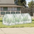thumbnail image 3 of Aoodor 9 ft. x 3 ft. x 3 ft. Mini Greenhouse with 3 Zipper Doors, Water Resistant UV Protected for Flowers, vegetables and herbs - Transparent, 3 of 8