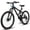 Black, variant on Historyli Go5H Mountain Bike, 24" Mountain Bicycle With Rubber Non-slip Tires, Front Fork & Shock Absorber, Steel Frame Full Suspension Beach Urban Bike For Mens Womens
