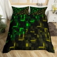 thumbnail image 2 of Manfei Kids Teens Adults Geometric Plaid Grid 2-Piece Comforter Cover Toddler Size,Gradient Green Yellow Bedding Sets Toddler Size,Minimalist Futuristic Cubes Ultra Soft Bed Set(No Comforter), 2 of 6