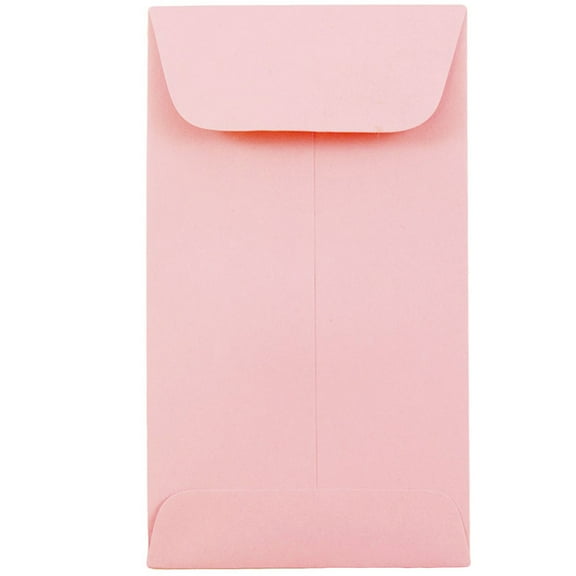 JAM Paper #6 Coin Envelopes, 3 3/8 x 6, Baby Pink, 50 per Pack