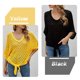 thumbnail image 5 of Camisa de punto Moda mujer camisa de punto raya ahuecada manga murciélago nudo dobladillo vendaje blusa Casual suelta verano Tops 1 1, 5 of 5