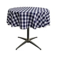 thumbnail image 1 of LA Linen TCcheck51R-NavyK72 Polyester Gingham Checkered Tablecloth, White & Navy - 51 in. Round, 1 of 1