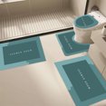 thumbnail image 4 of 4-Piece Bathroom Toilet Mat Set, Super Absorbent, Non-Slip Backing, Washable, Gray/Blue/Green/Pink, Modern Style, Full Coverage for Home or Hotel Use, 4 of 7