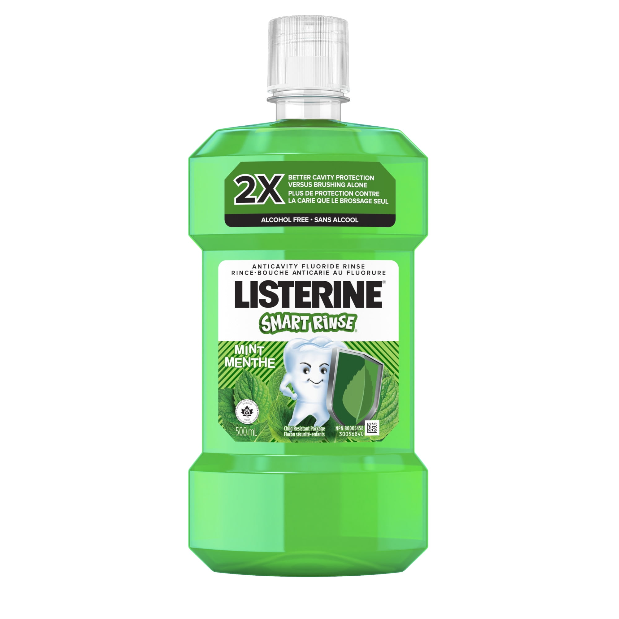 Listerine Smart Rinse Menthe, rince-bouche pour enfants, avec fluorure, anticarie , sans alcool