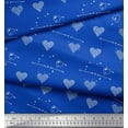 thumbnail image 3 of Soimoi Blue Cotton Voile Fabric Insect & Floral Heart Print Fabric by Yard 42 Inch Wide, 3 of 3