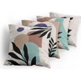 thumbnail image 5 of Minimal Throw Pillow Cushion Case Pack of 4, Modern Style Leaf Branch and Geometric Abstract Details Contemporary, Modern Accent Double-Sided Digital Printing, 20", Eggshell Tan and Seafoam, 5 of 6