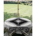 thumbnail image 2 of Outdoor Tablecloth with Umbrella Hole, Gray Boho Spillproof Waterproof Outdoor Table Cover, Southwestern Ethnic Abstract Geometric Patio Tablecloths for Party/Garden/Picnic, Round 54 inch, 2 of 9