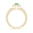thumbnail image 2 of ANGARA Natural Aeon Square Emerald & Diamond Engagement Ring with Milgrain in 14K Yellow Gold for Women (Size-4mm) | May Birthstone, Anniversary, Jewelry Gift for Women | Natural Emerald Ring, 2 of 9
