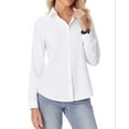 thumbnail image 3 of Siliteelon White Button Down Shirts for Women Long Sleeve Shirts Wrinkle Free Formal Work Office Blouses Tops Dress Shirts Regular Fit, 3 of 7