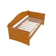 thumbnail image 3 of Pemberly Row Mid-Century Solid Wood Twin Daybed with Back Board in Light Toffee, 3 of 11