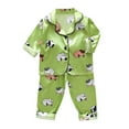 thumbnail image 1 of Toddler Kids Animal Print Satin Button Down Shirt and Long Pants Loungewear Set for Girls, 1 of 2