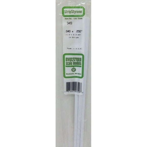 Evergreen Scale Models 24 Strip Pack .040x.250 14 EVG349 Plastic Building Supplies