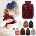 thumbnail image 6 of 2L Explosion Proof Plush Cold-proof Removable Hot Water Bottle Cover Winter Protective Case Faux Fur Fleece Heat Preservation Covers PINK, 6 of 8