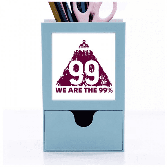 Wealth Poor People Life Art Deco Fashion Desk Supplies Organizer Pen Holder Card